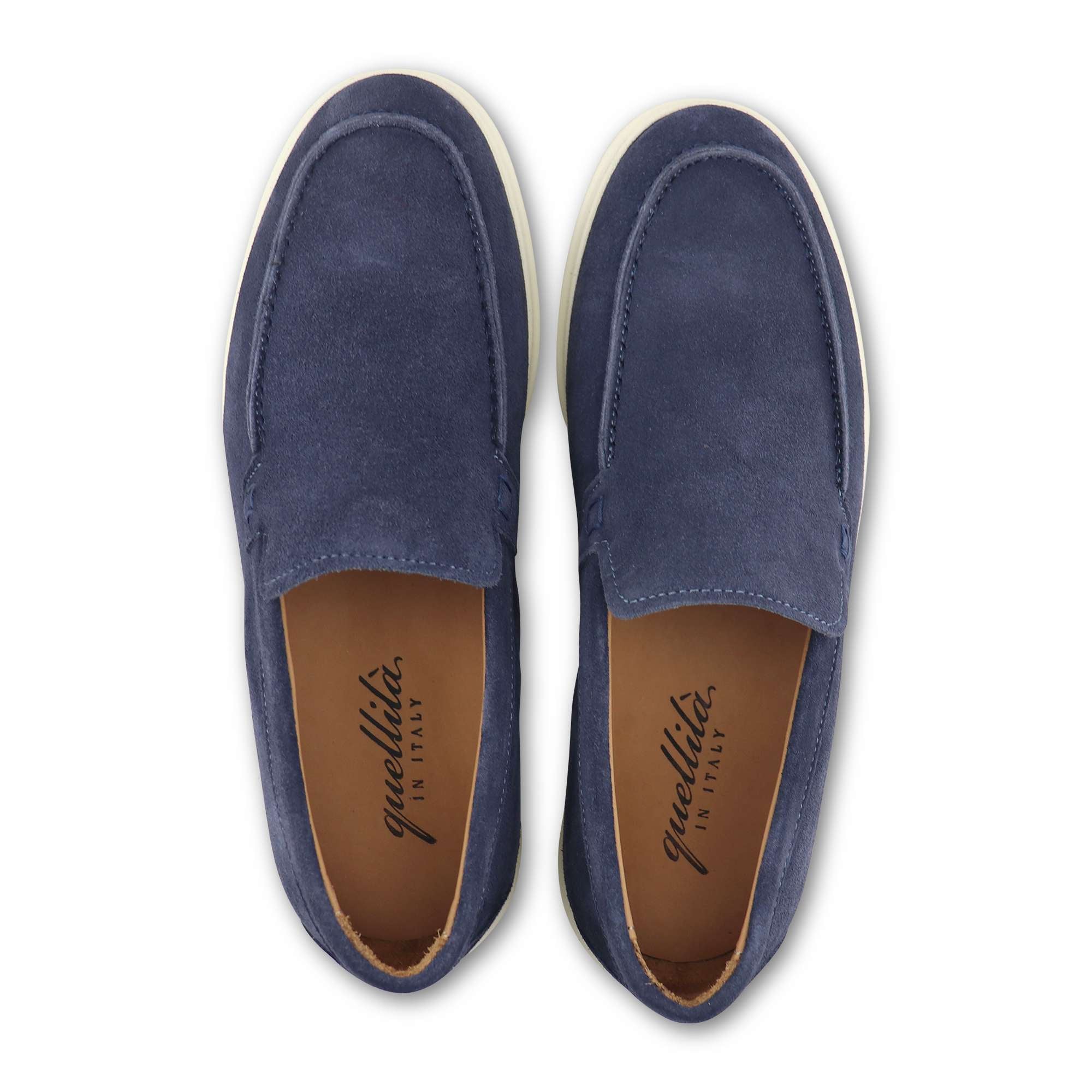 Mocassini vibram camoscio blu