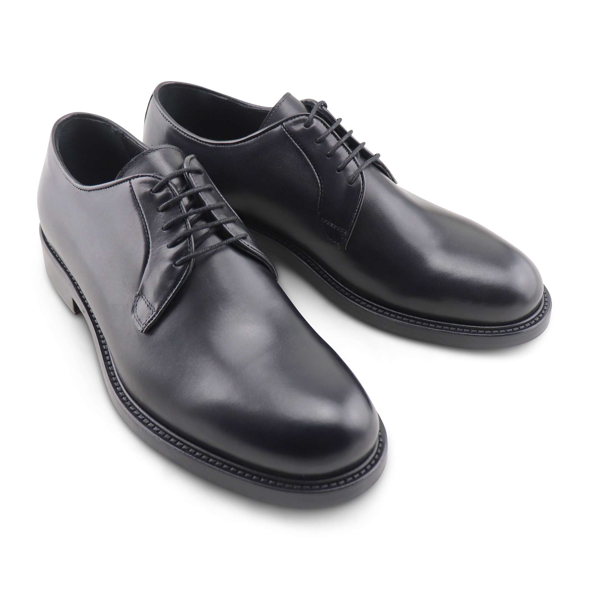 Derby nero in pelle