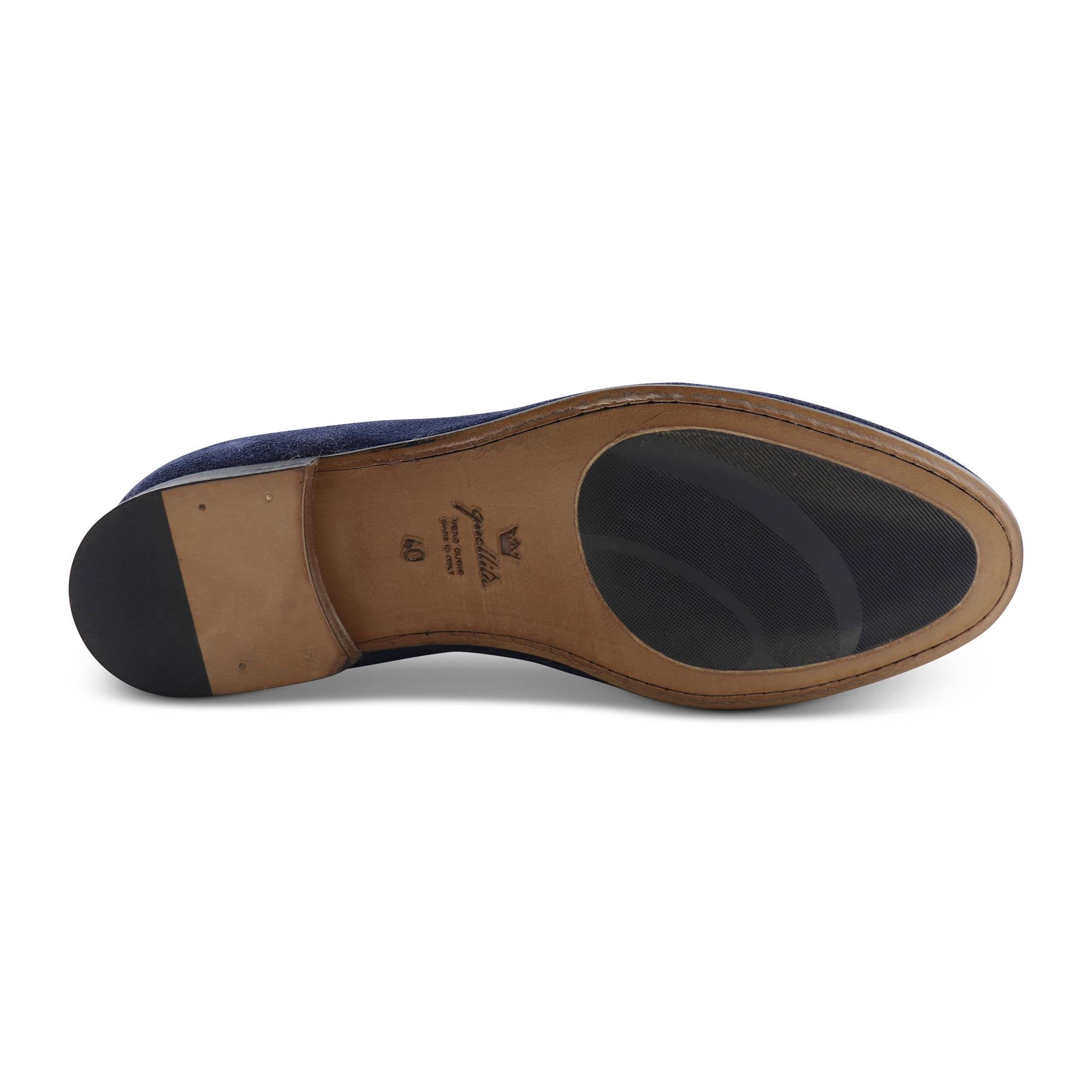 Mocassini navy in camoscio