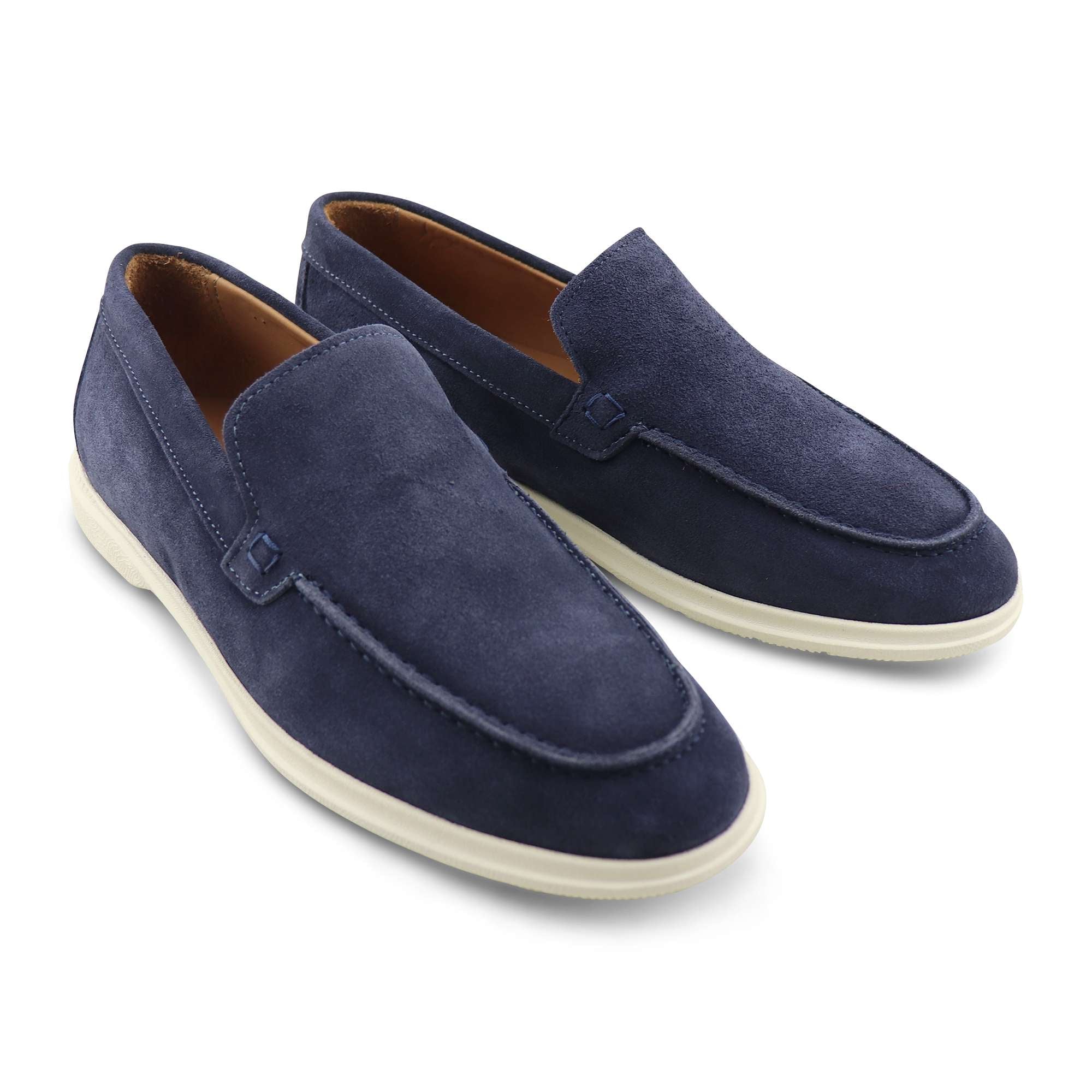 Mocassini vibram camoscio blu