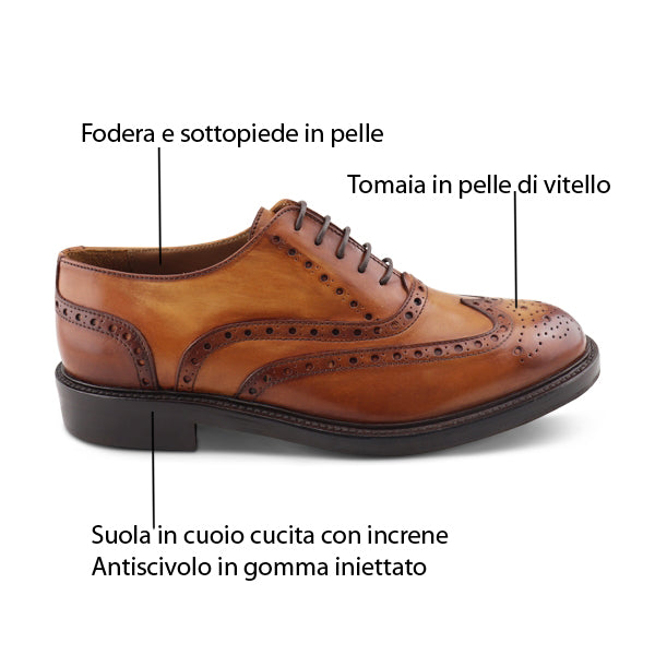 Francesina in pelle havana