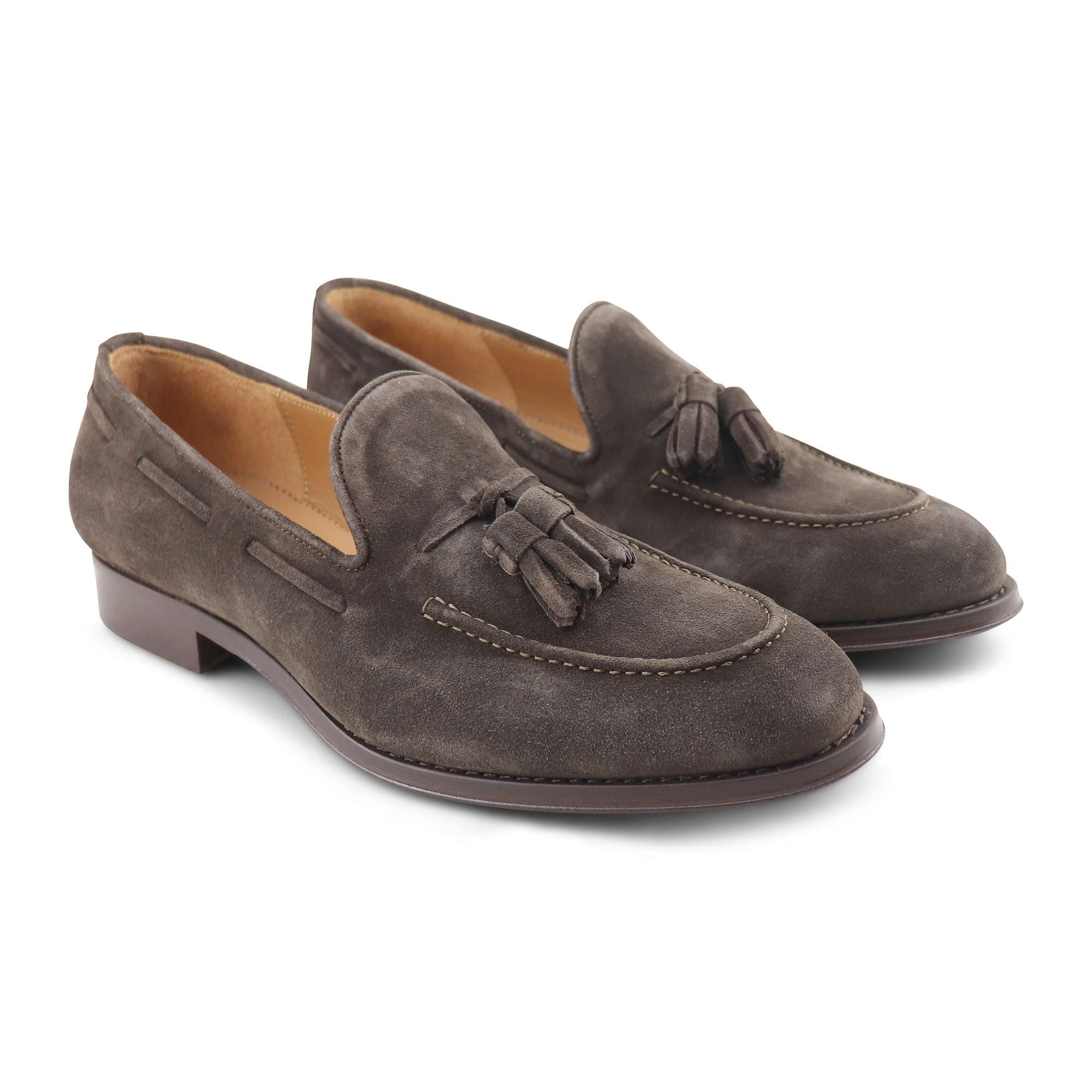 Dark brown suede tassel