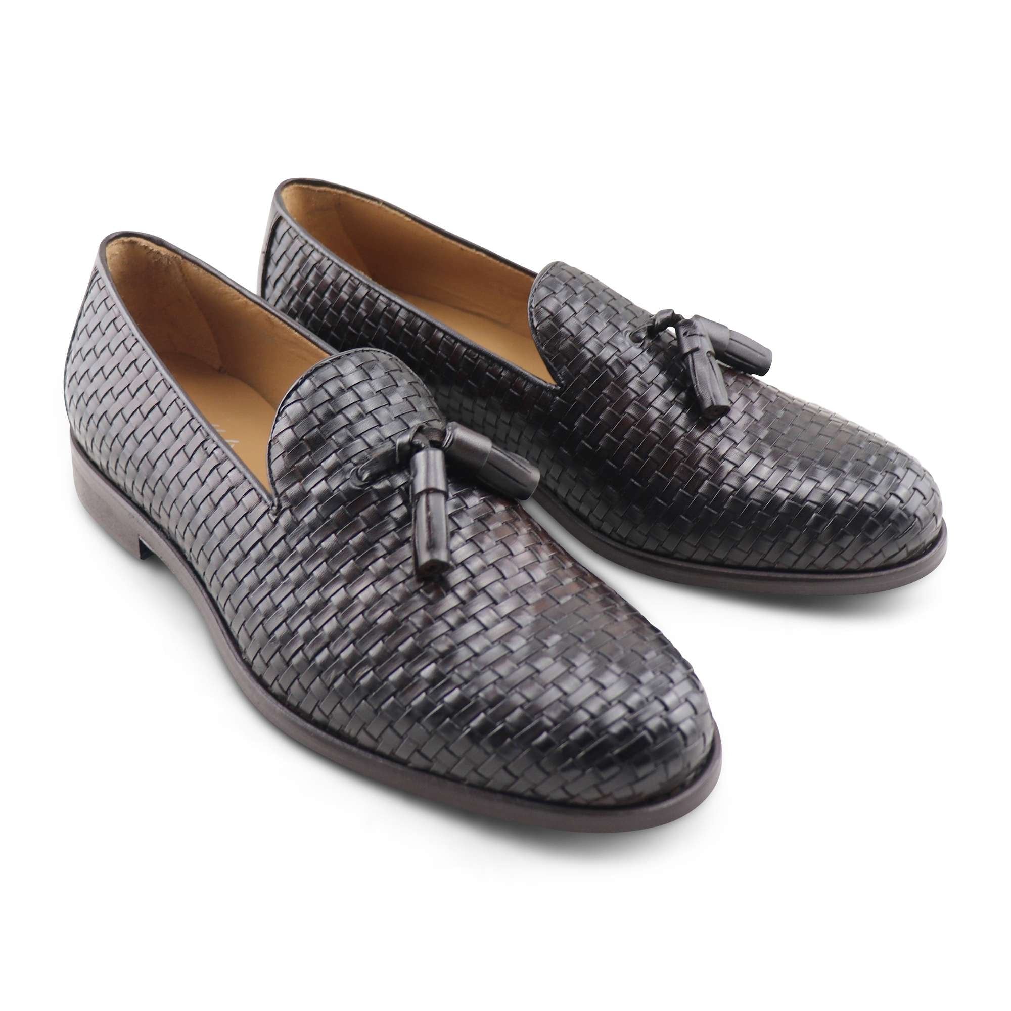 Tassel pelle intrecciata testa di moro