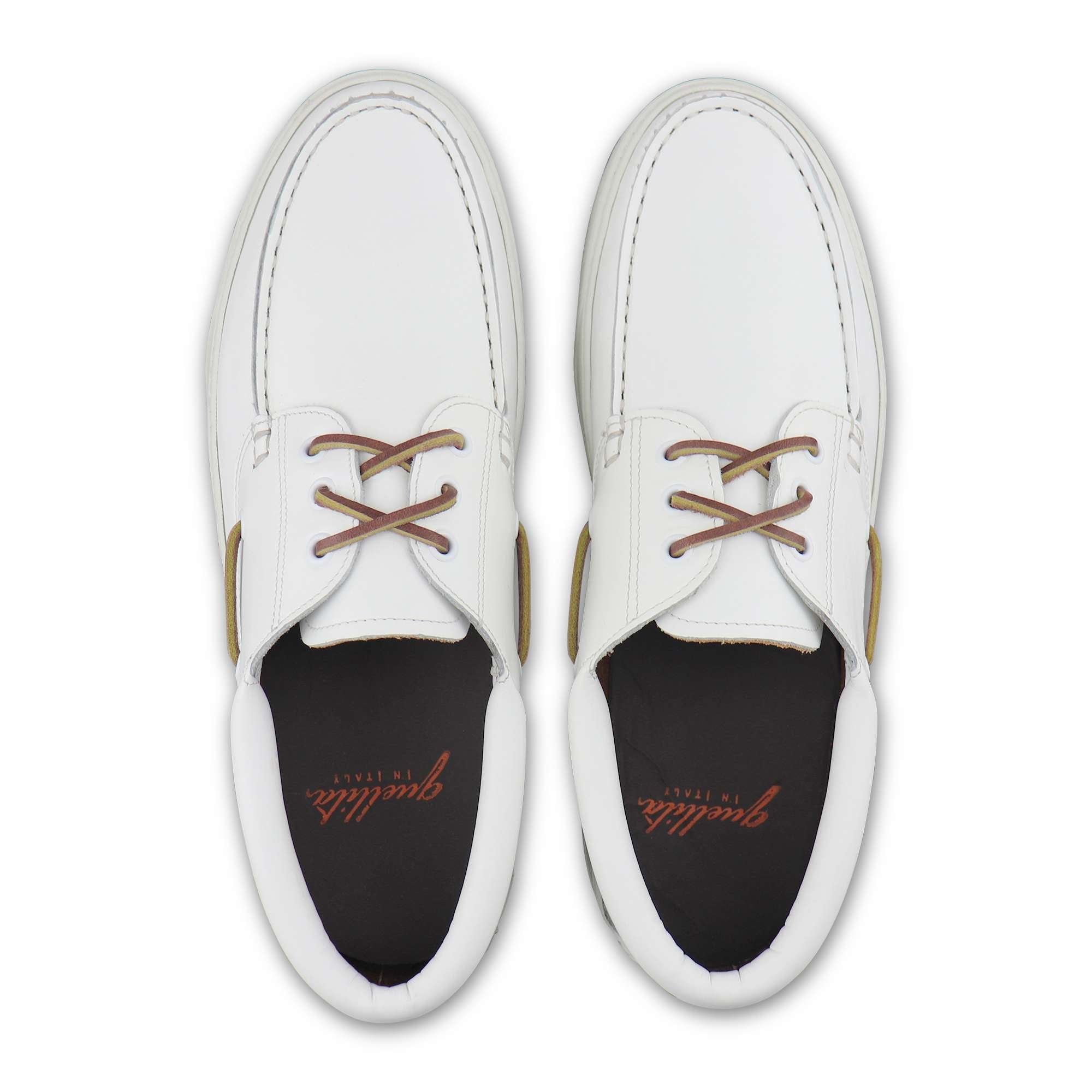 White leather boat