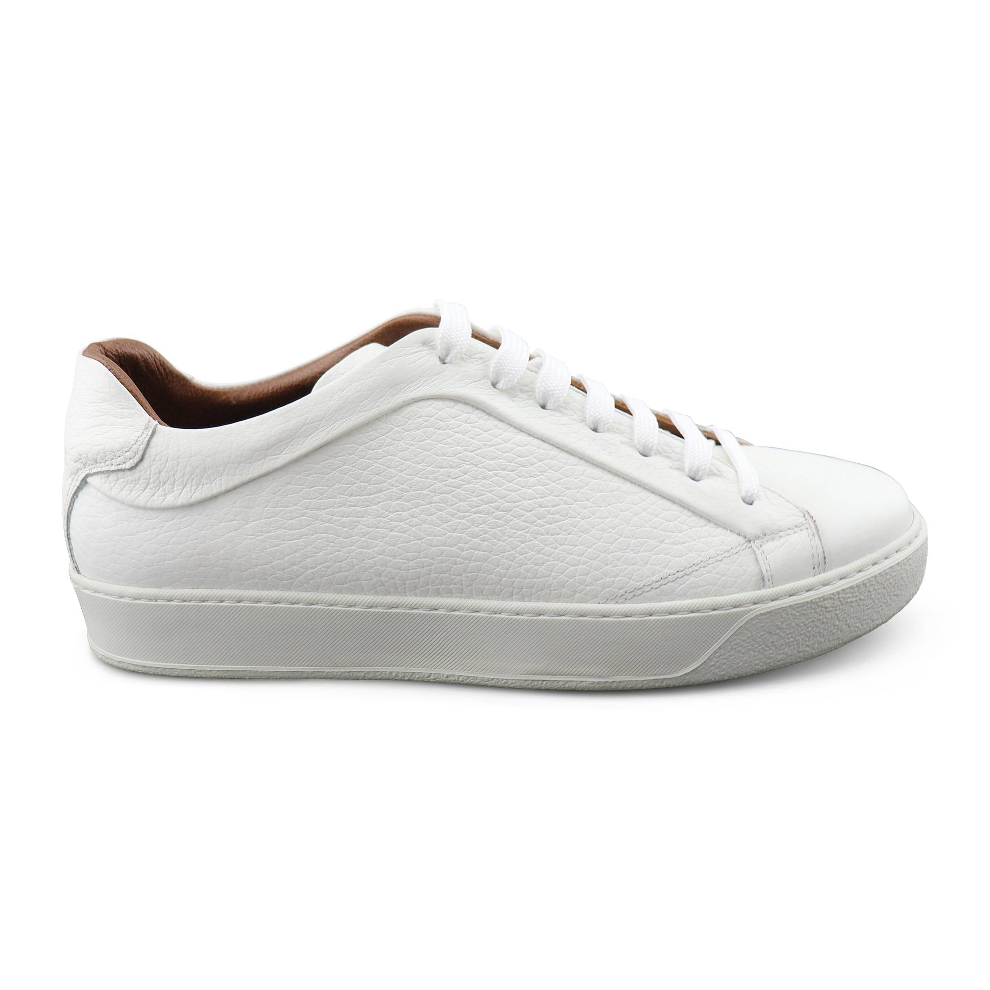 White hammered leather sneakers