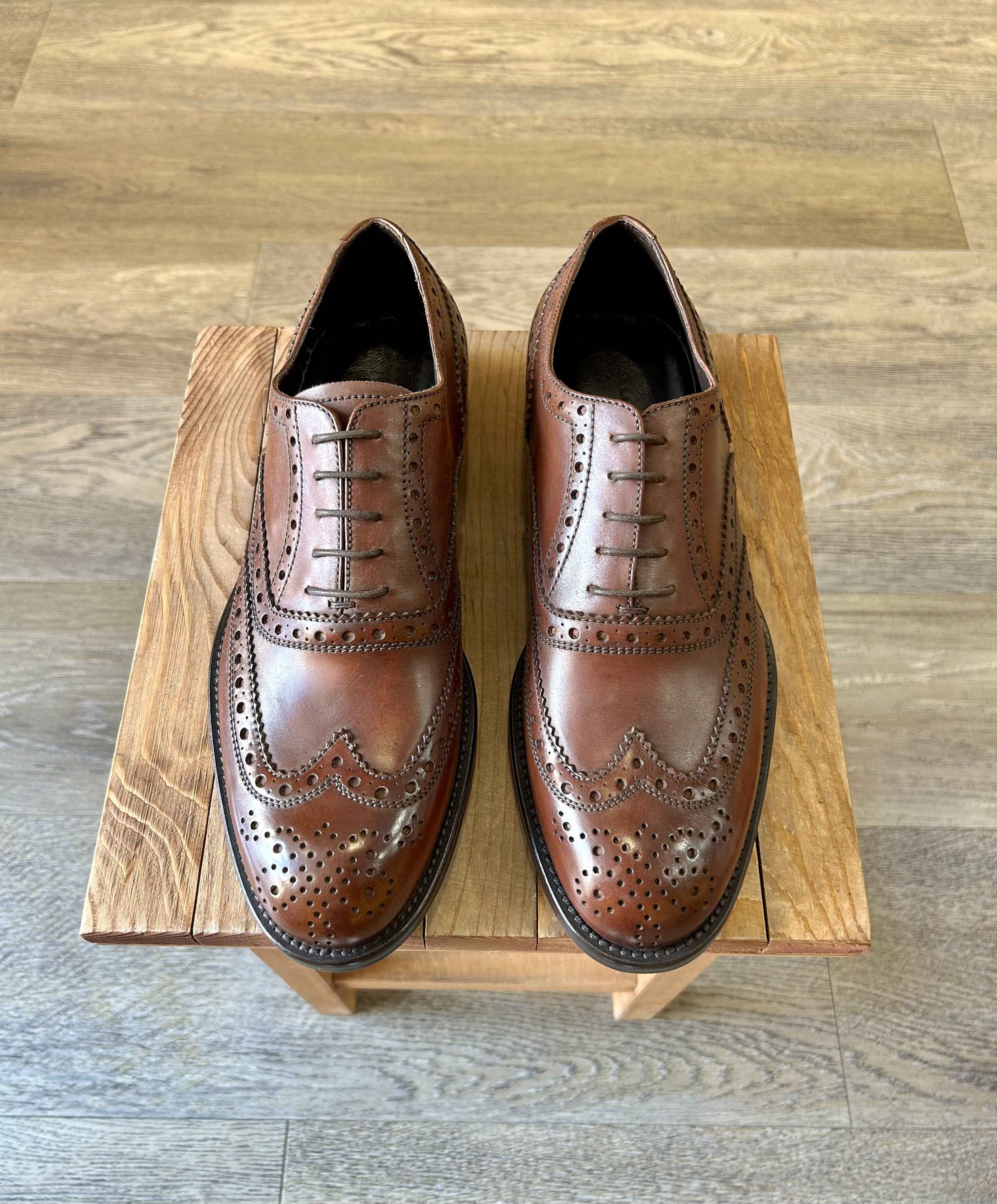 Brown leather brogues