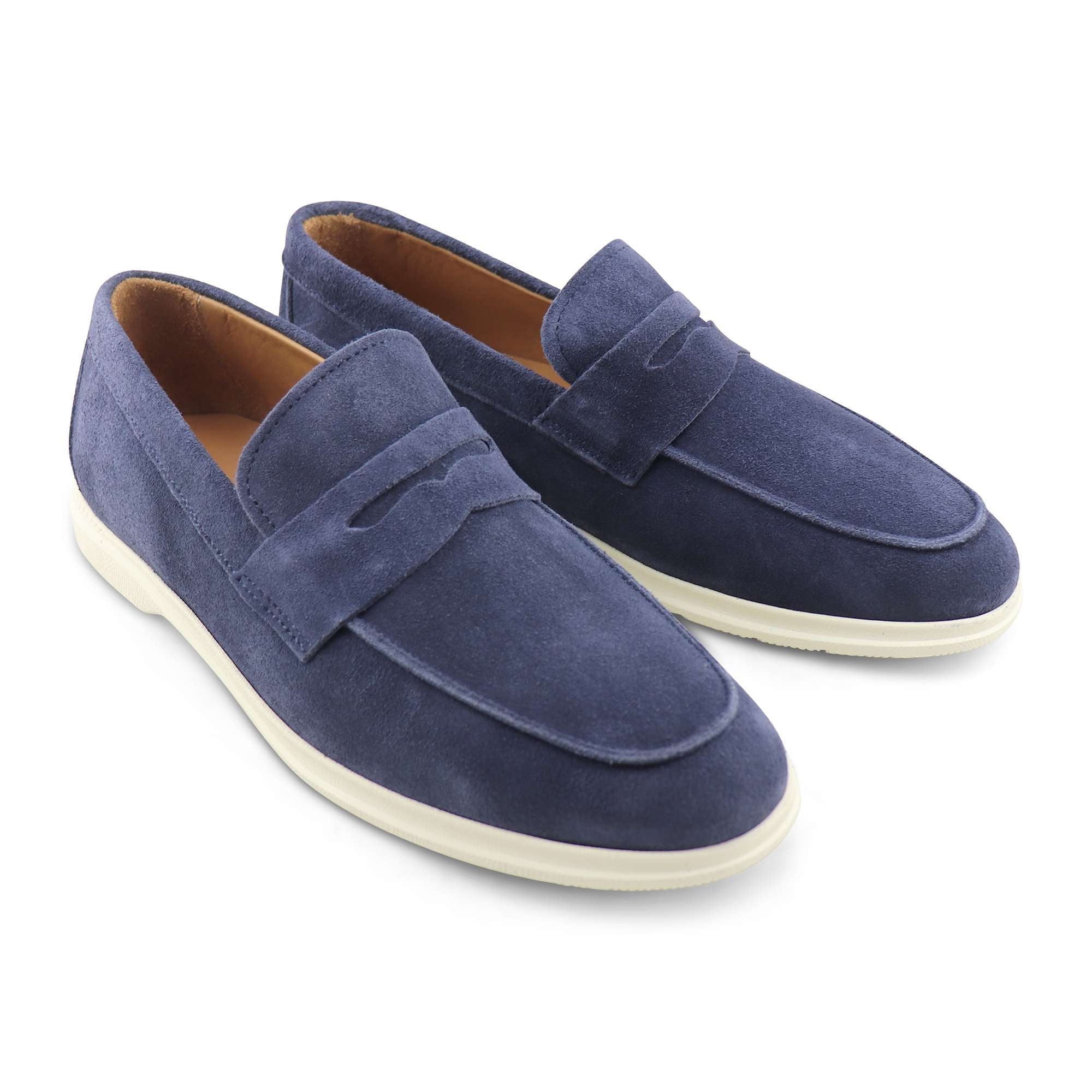 Mocassini vibram camoscio blu