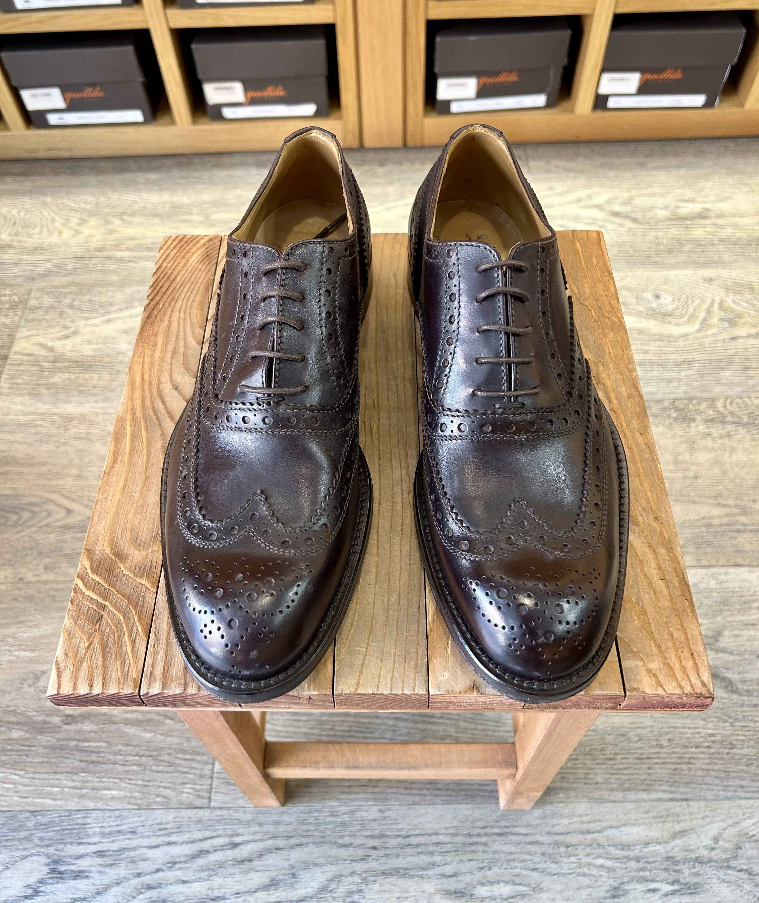 Dark brown leather brogues