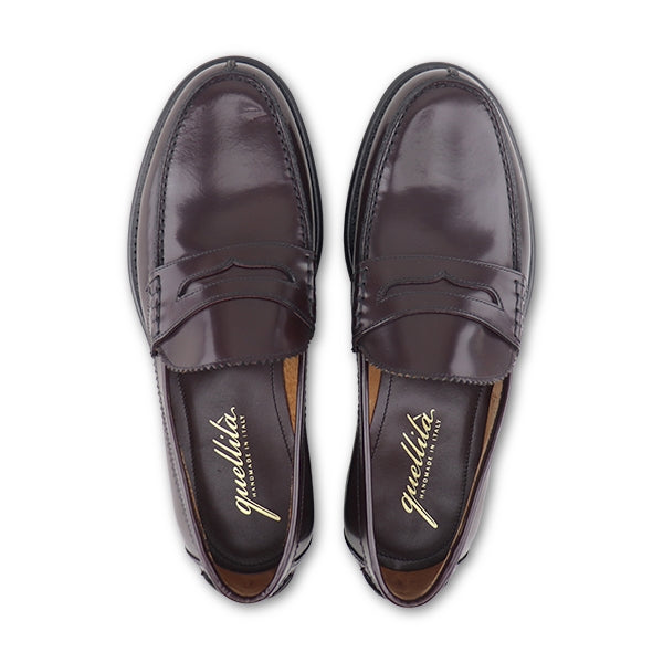 College in burgundy abraded leather