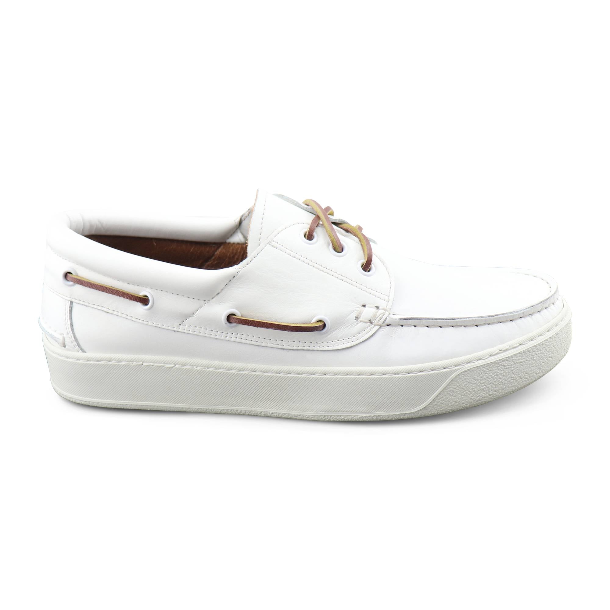 White leather boat