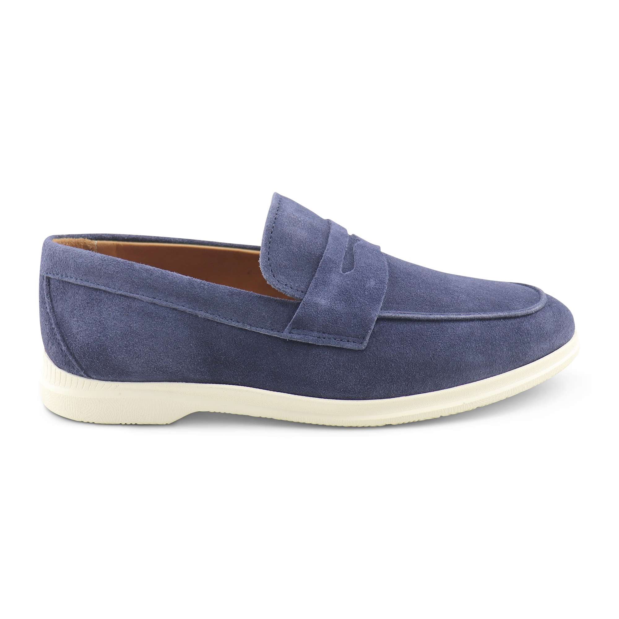 Mocassini vibram camoscio blu