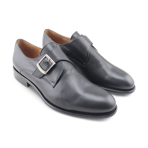 Monk-Strap nere in pelle