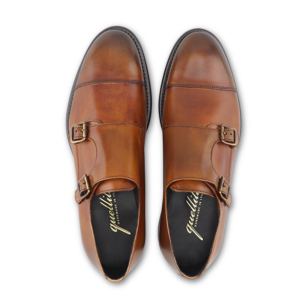 Double leather buckle in leather