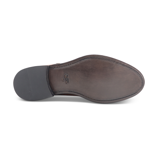 Double leather buckle in leather