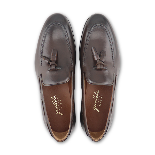 Dark brown leather slippers