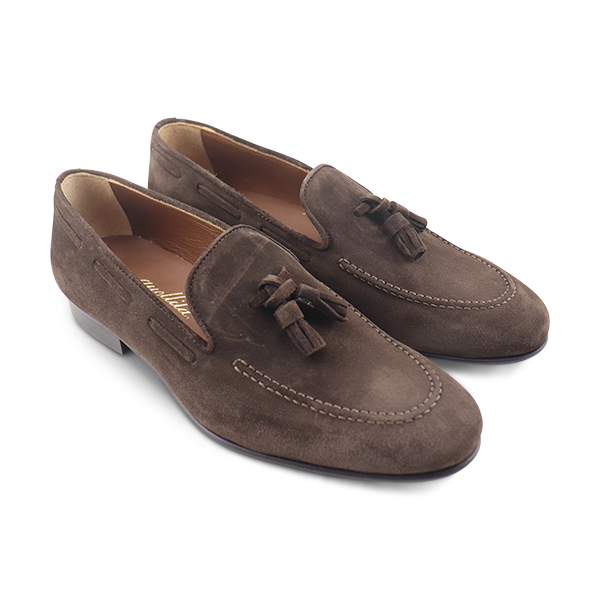 Dark brown suede slippers