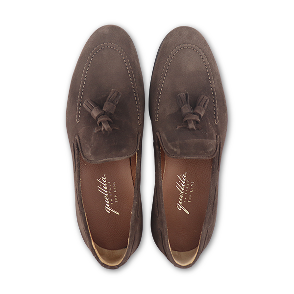 Dark brown suede slippers