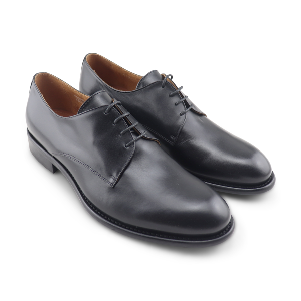 Black leather derby