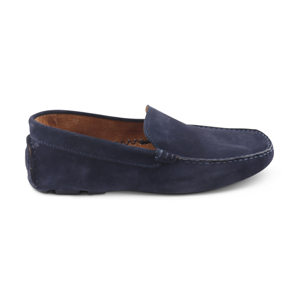 Vibram blue suede moccasins