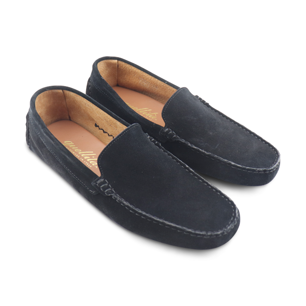 Vibram black suede moccasins