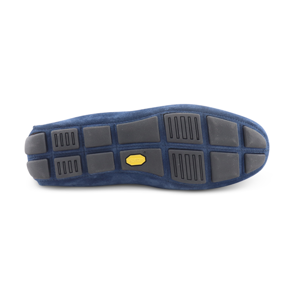 Mocassini Vibram camoscio bluette