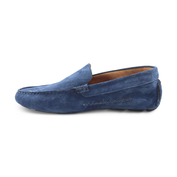 Mocassini Vibram camoscio bluette