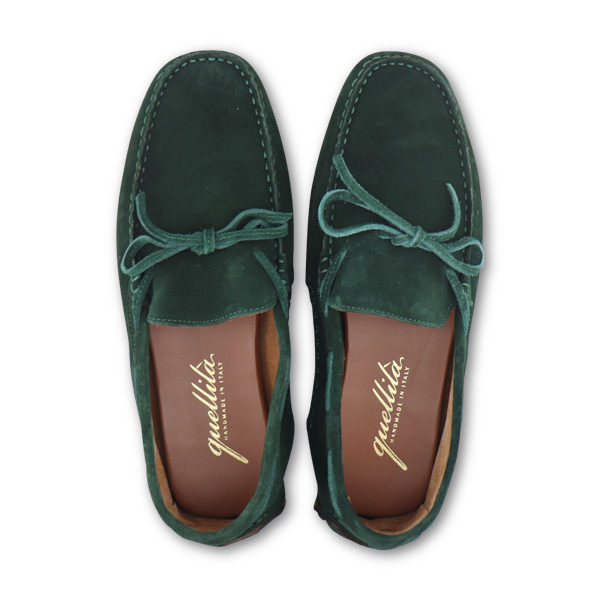 Mocassini Vibram camoscio verde