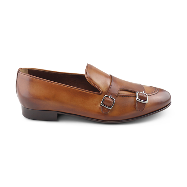 Havana leather buckle slippers