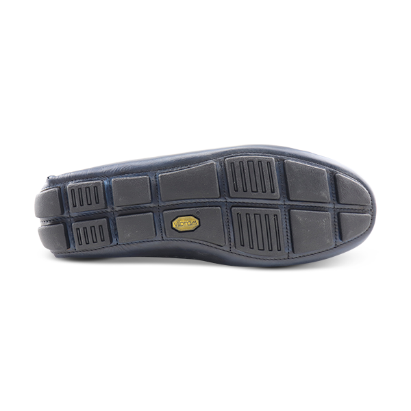 Vibram blue leather moccasins