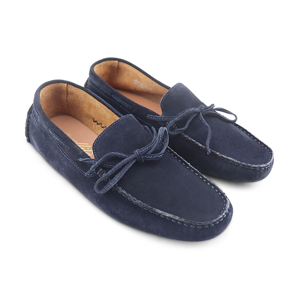 Mocassini Vibram camoscio blu