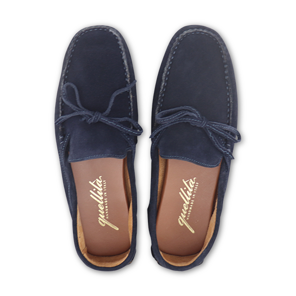 Mocassini Vibram camoscio blu