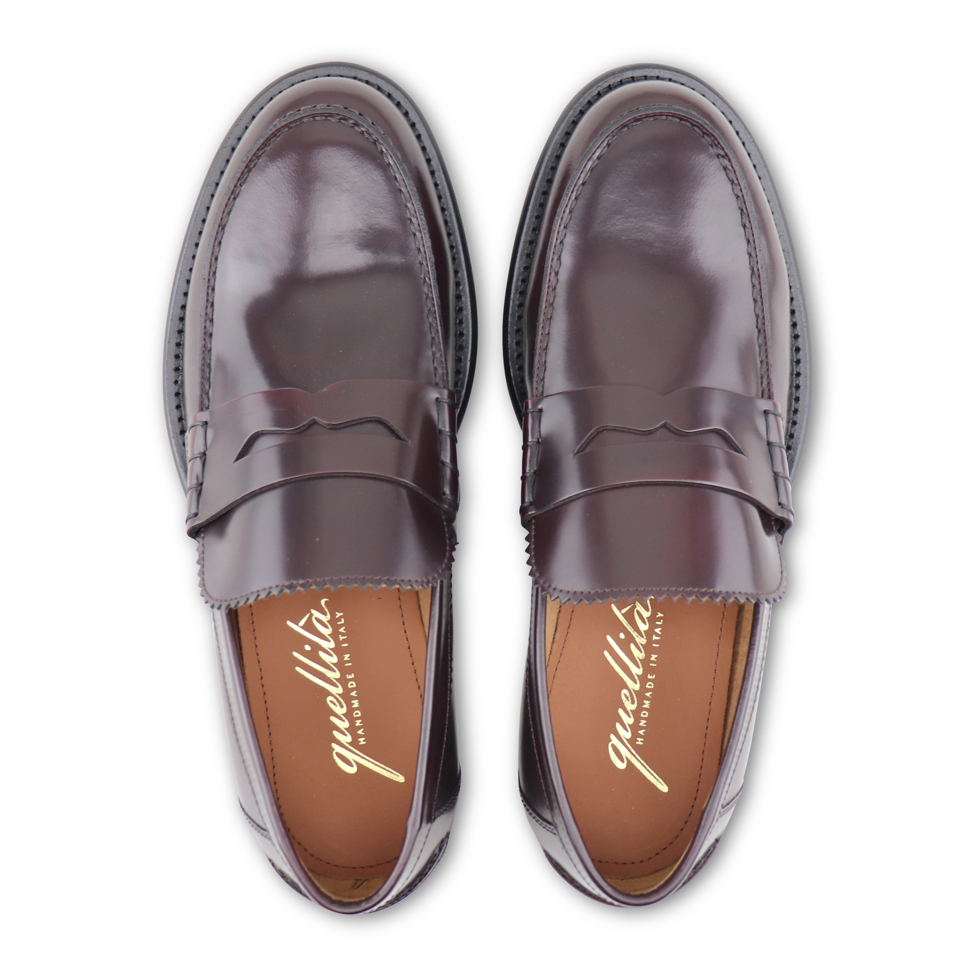 Burgundy moccasins in abrasive leather