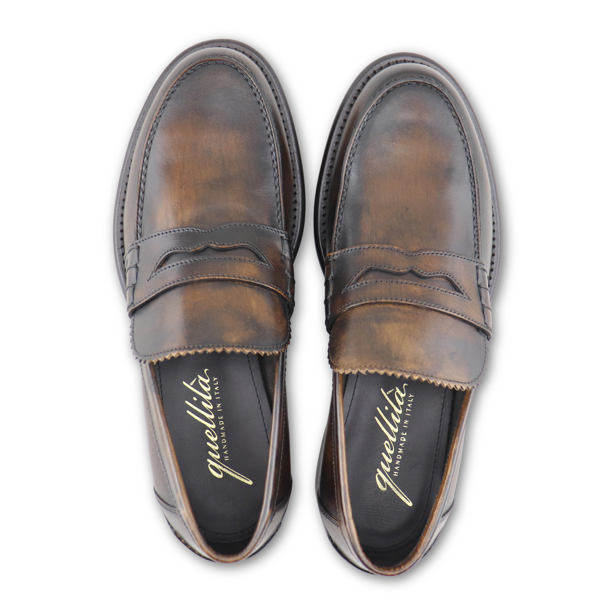 Dark brown leather moccasins