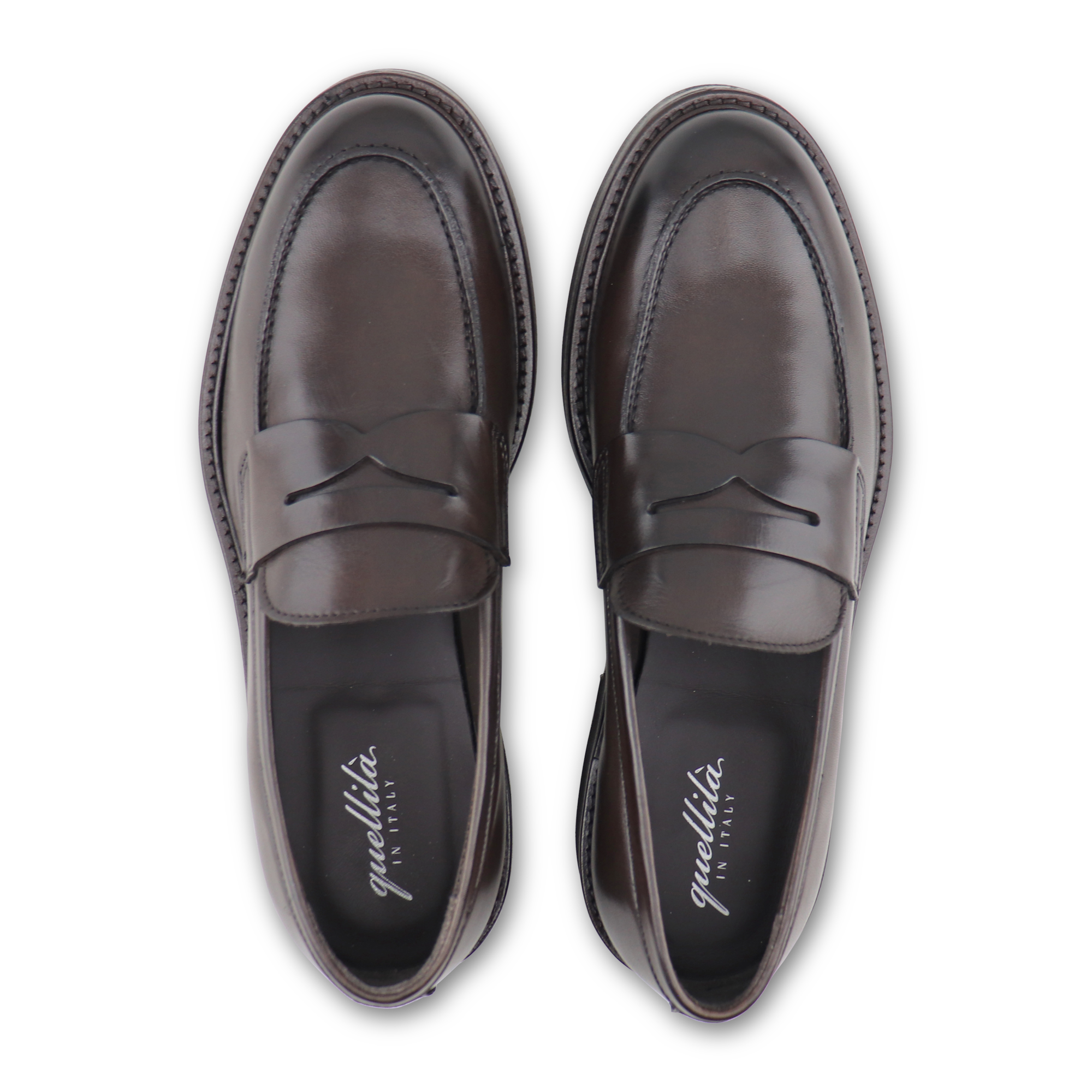 Dark brown leather moccasins