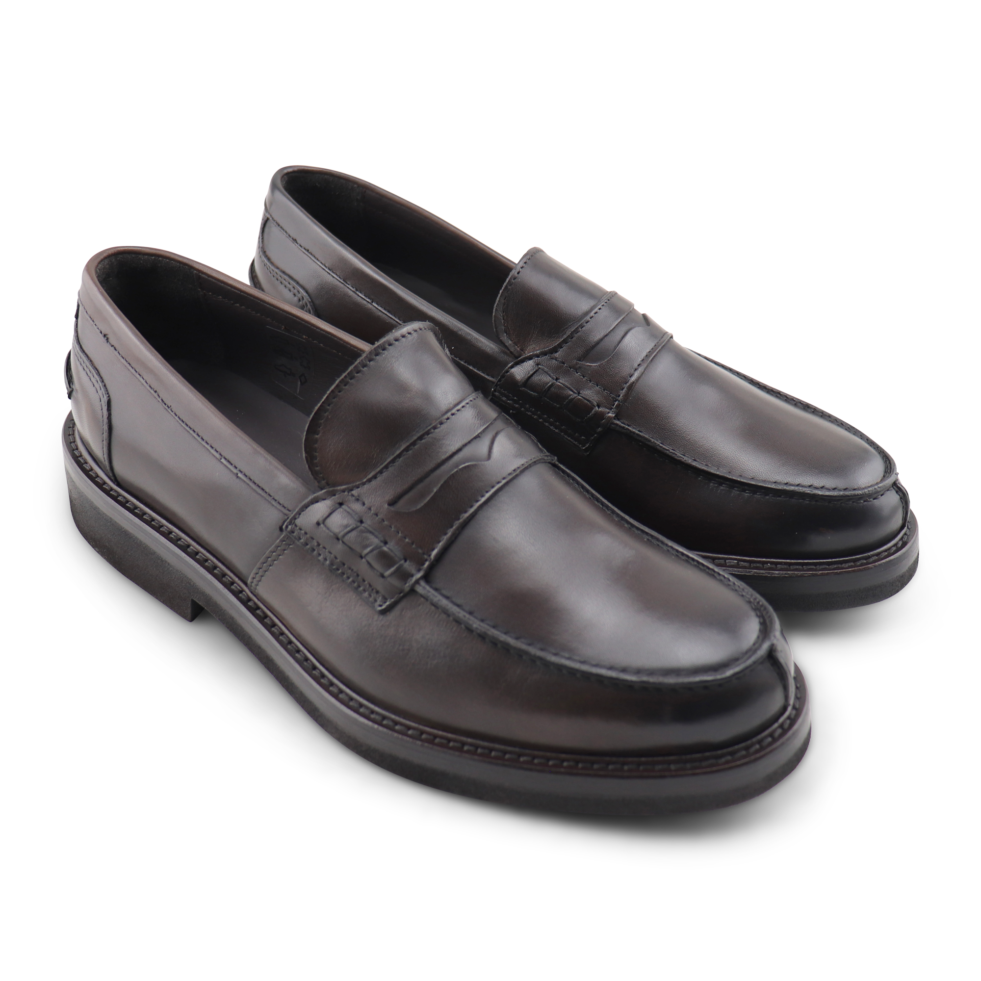 Dark brown leather college