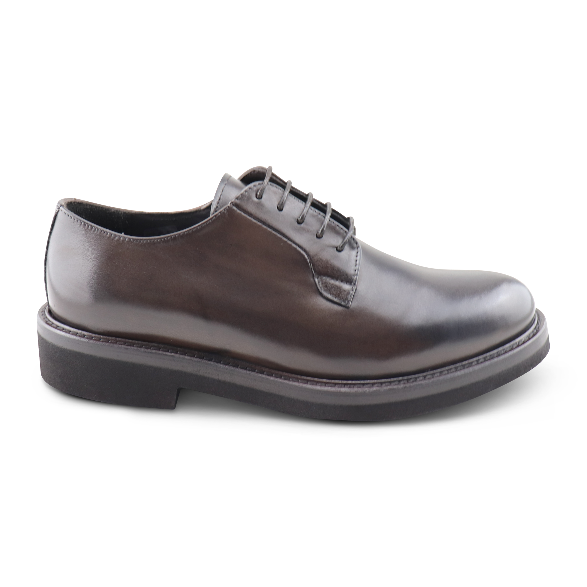 Dark brown leather derby