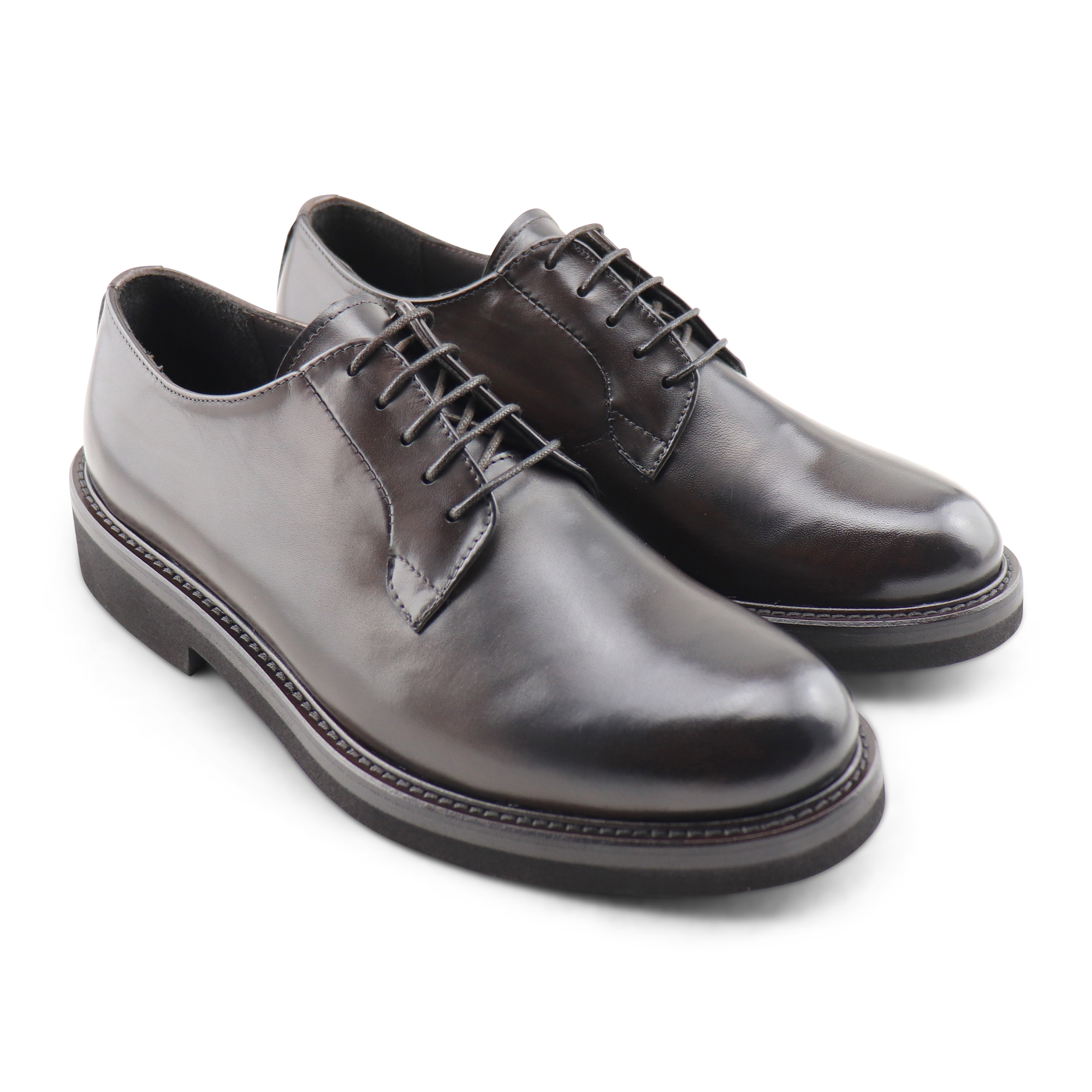 Dark brown leather derby