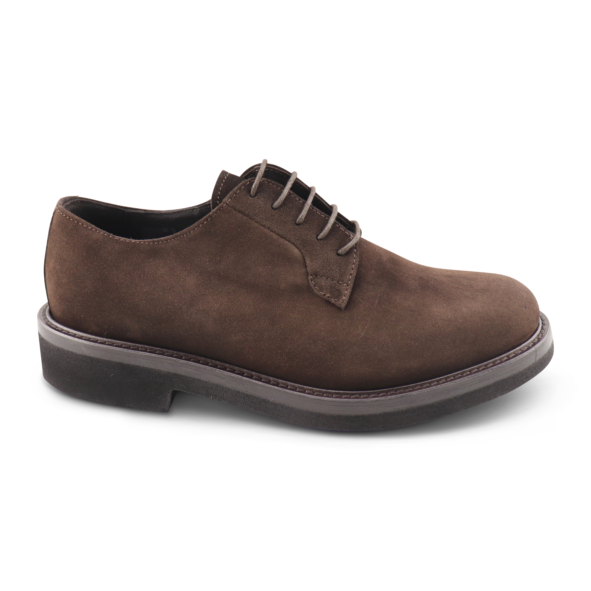 Dark brown suede derby