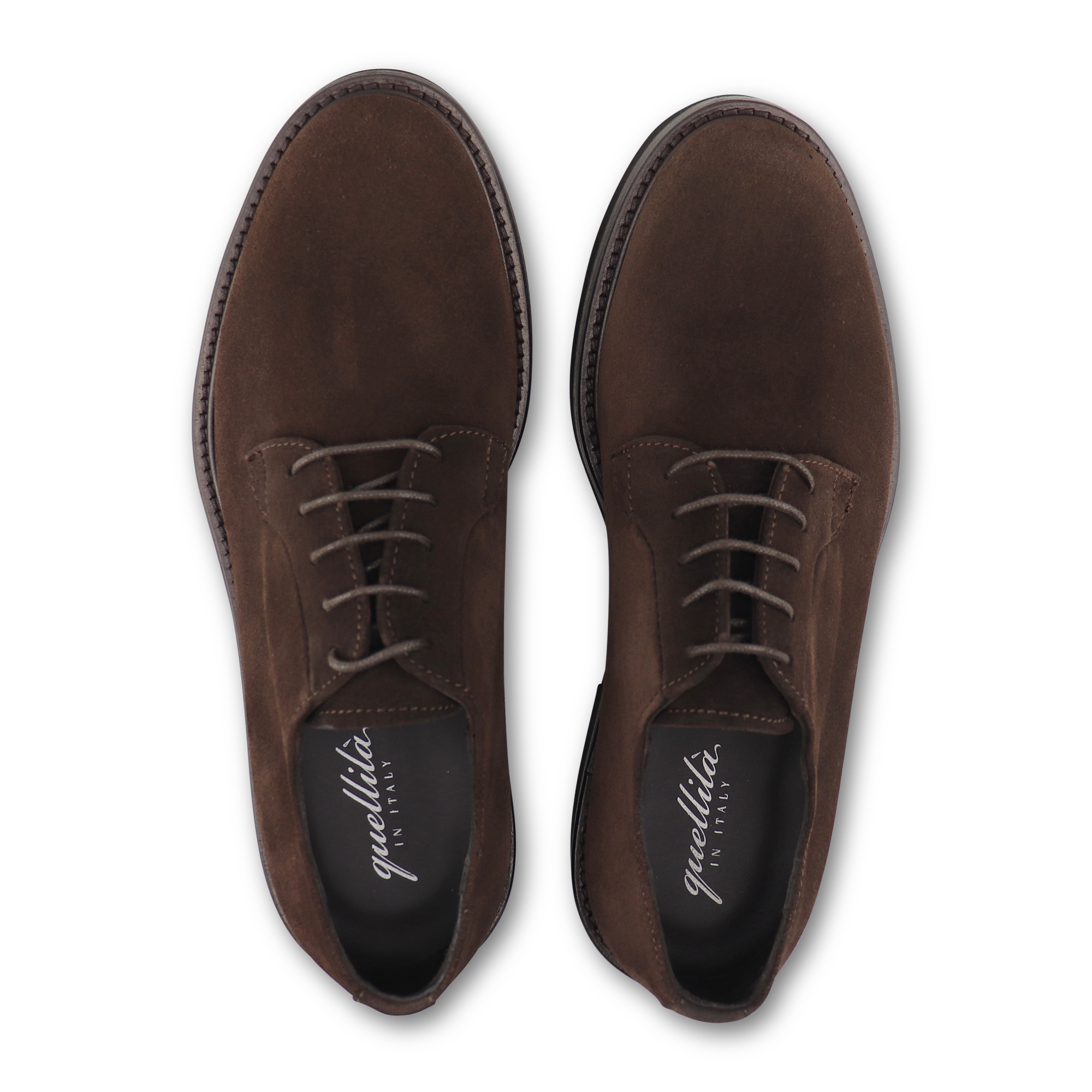 Dark brown suede derby
