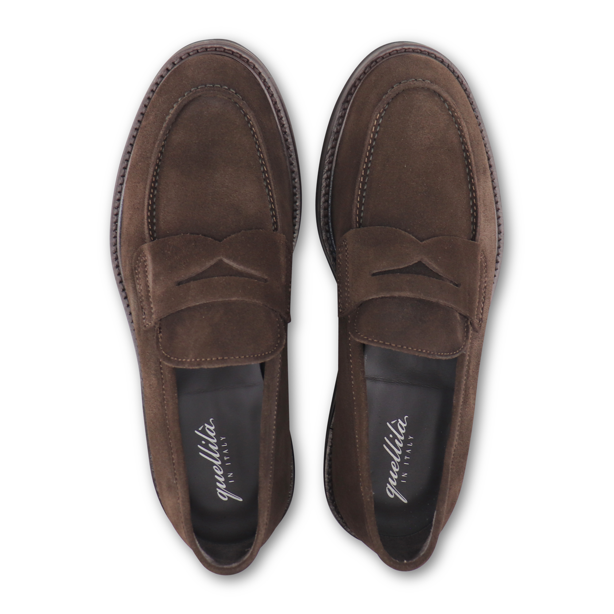 Dark brown suede moccasins