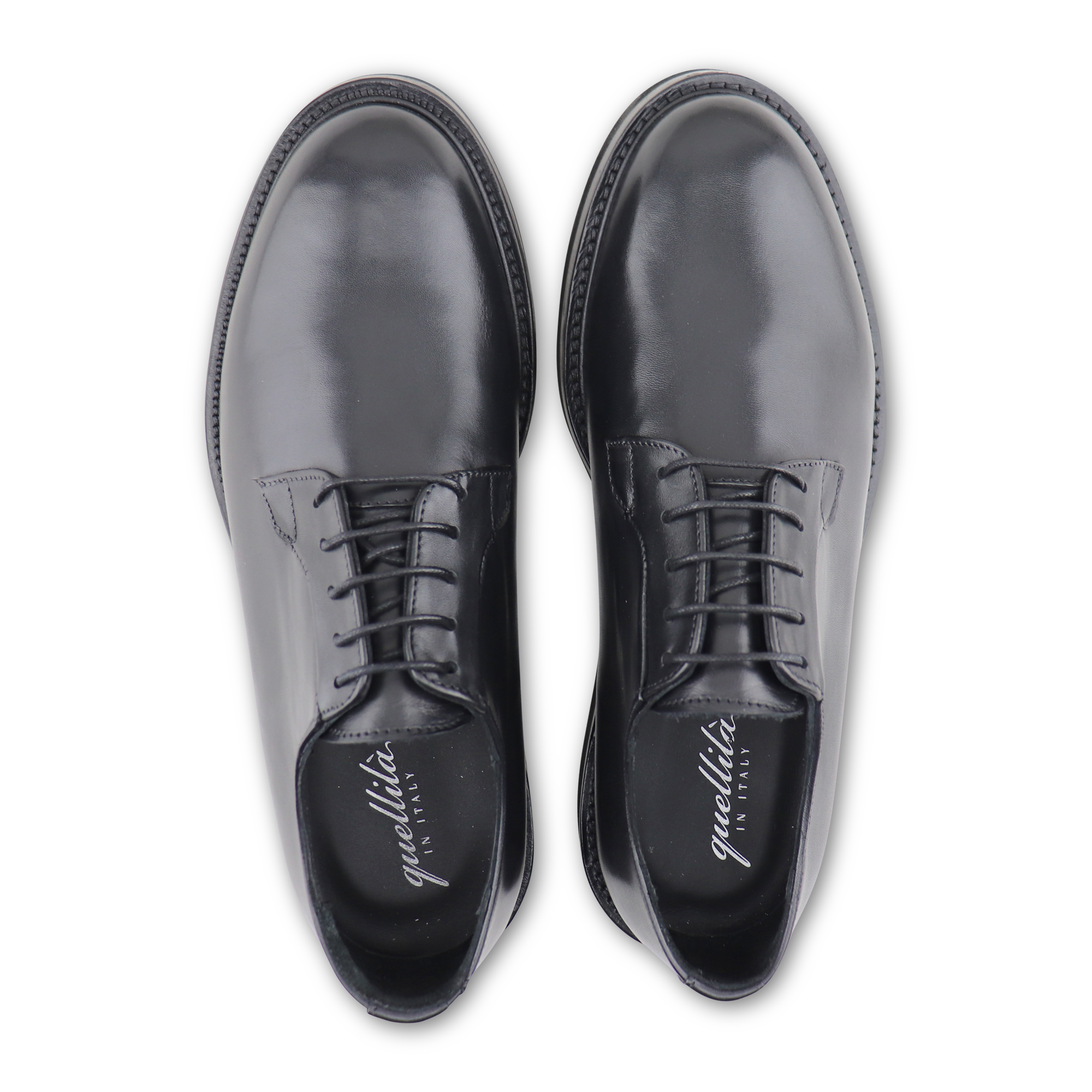 Black leather derby