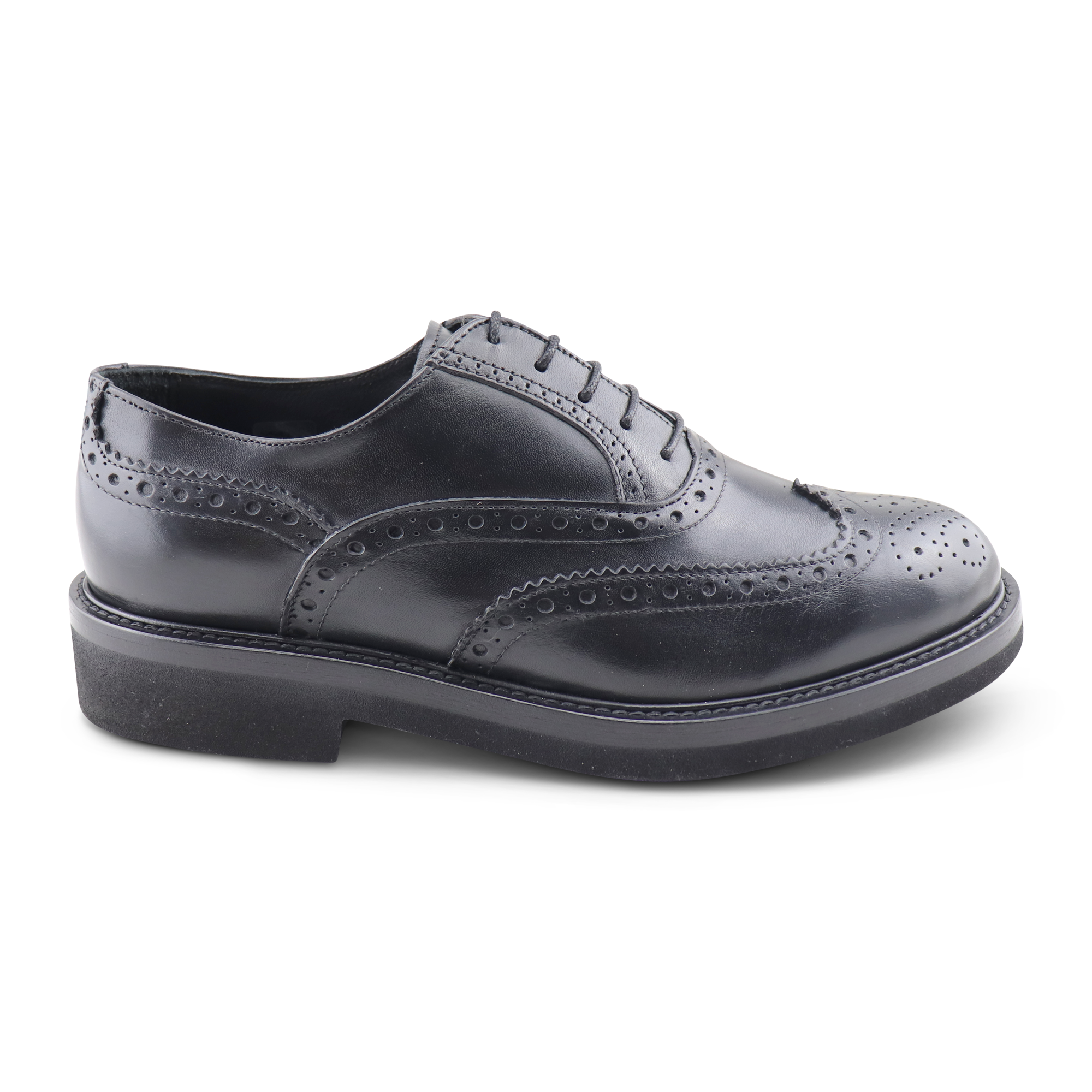 Black leather brogue