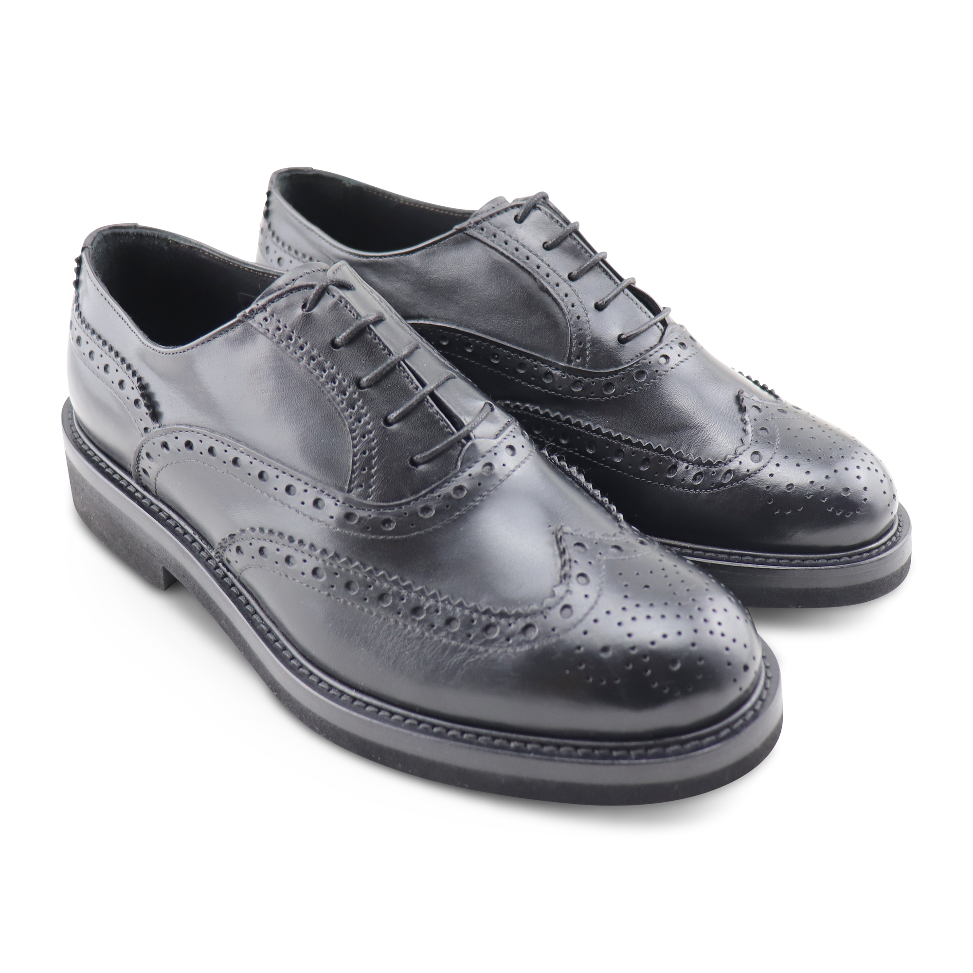 Black leather brogue