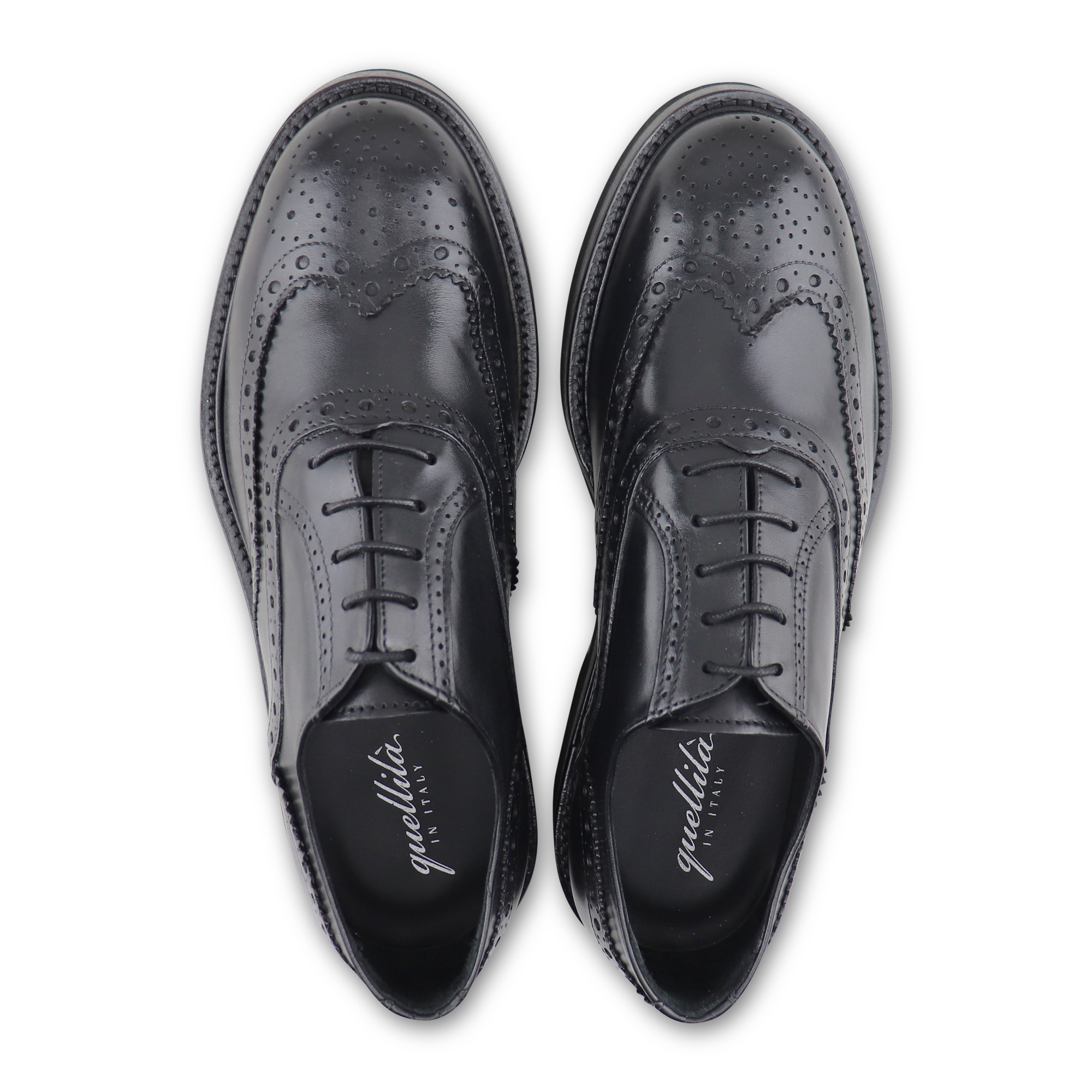 Black leather brogue