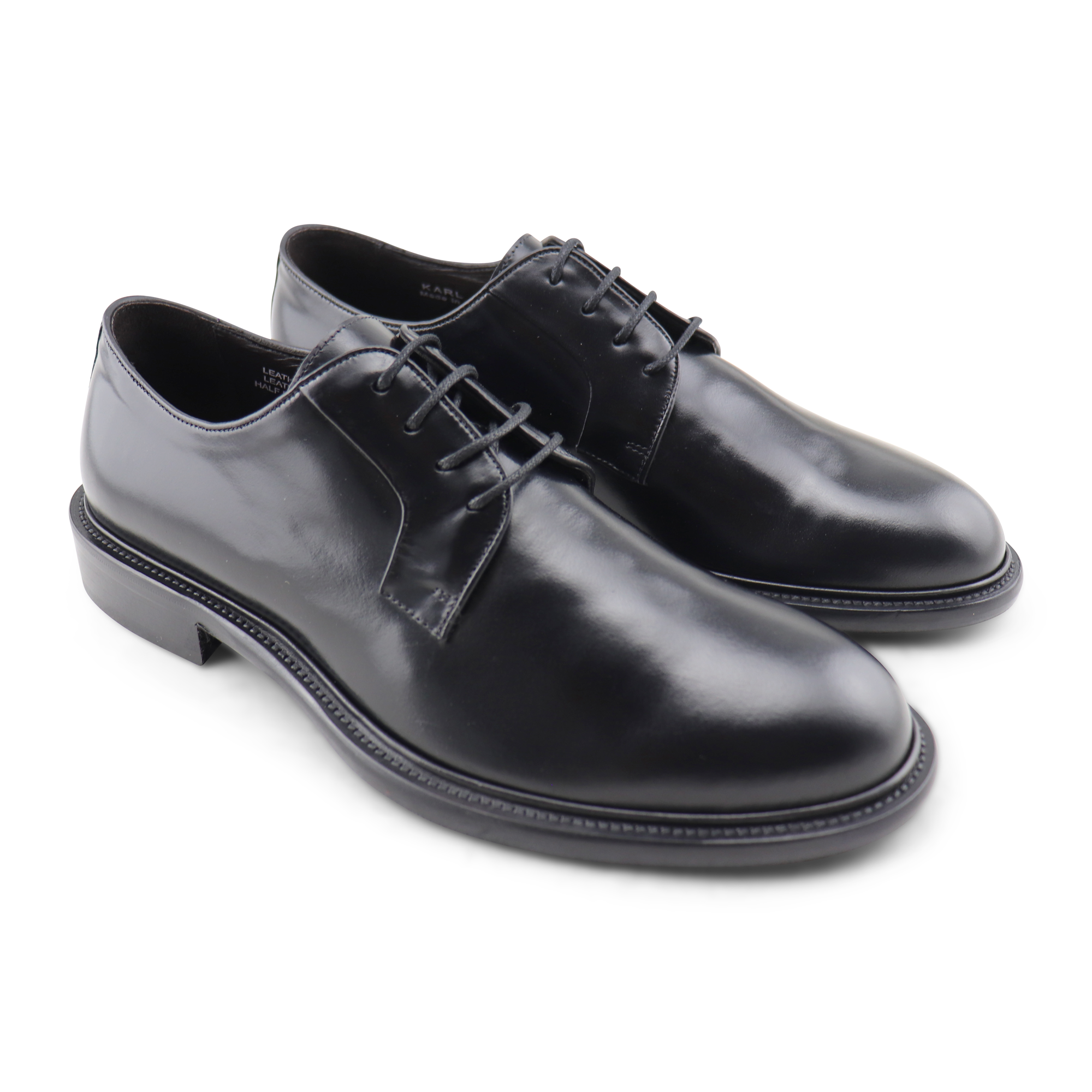 Black leather derby
