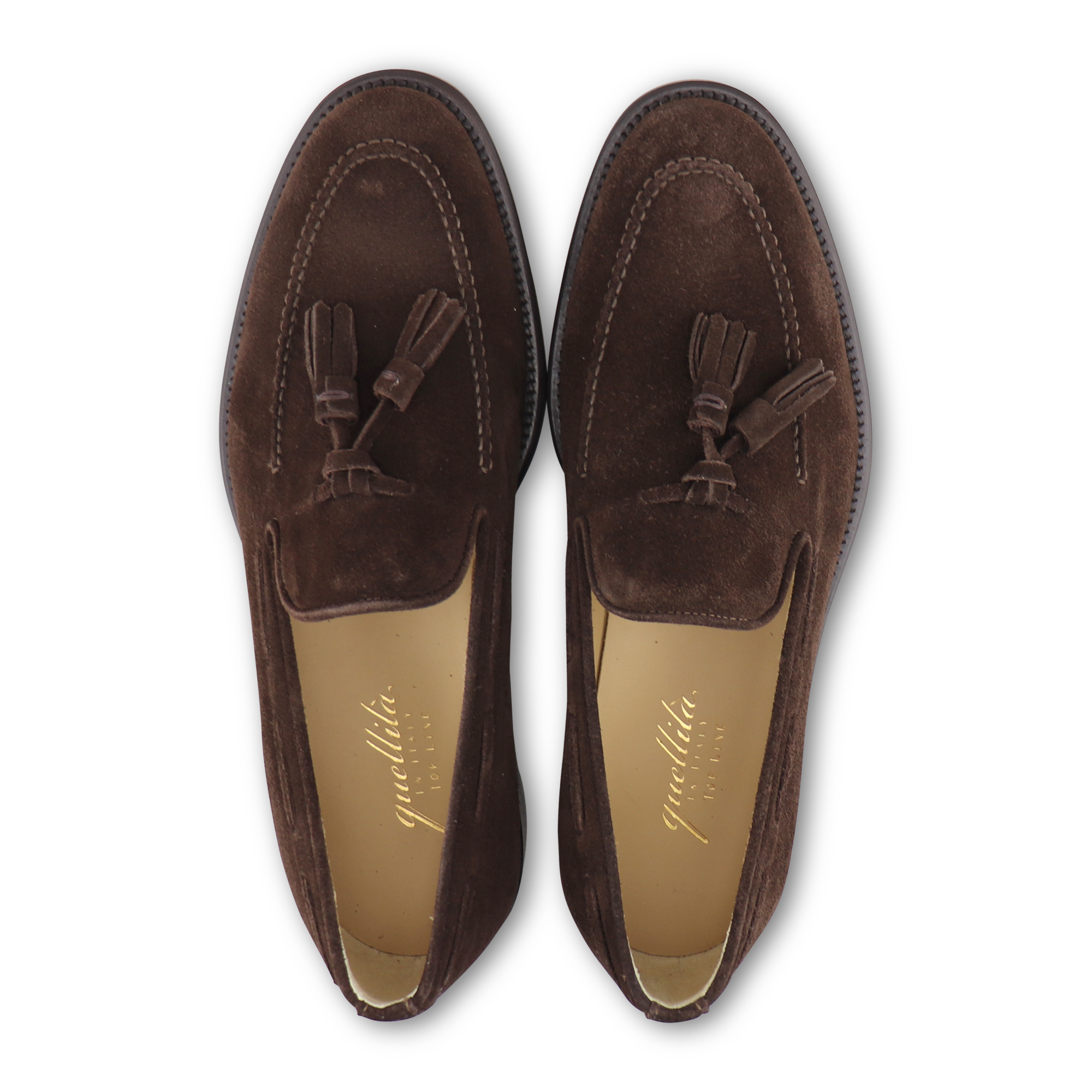 Tassel in dark brown suede