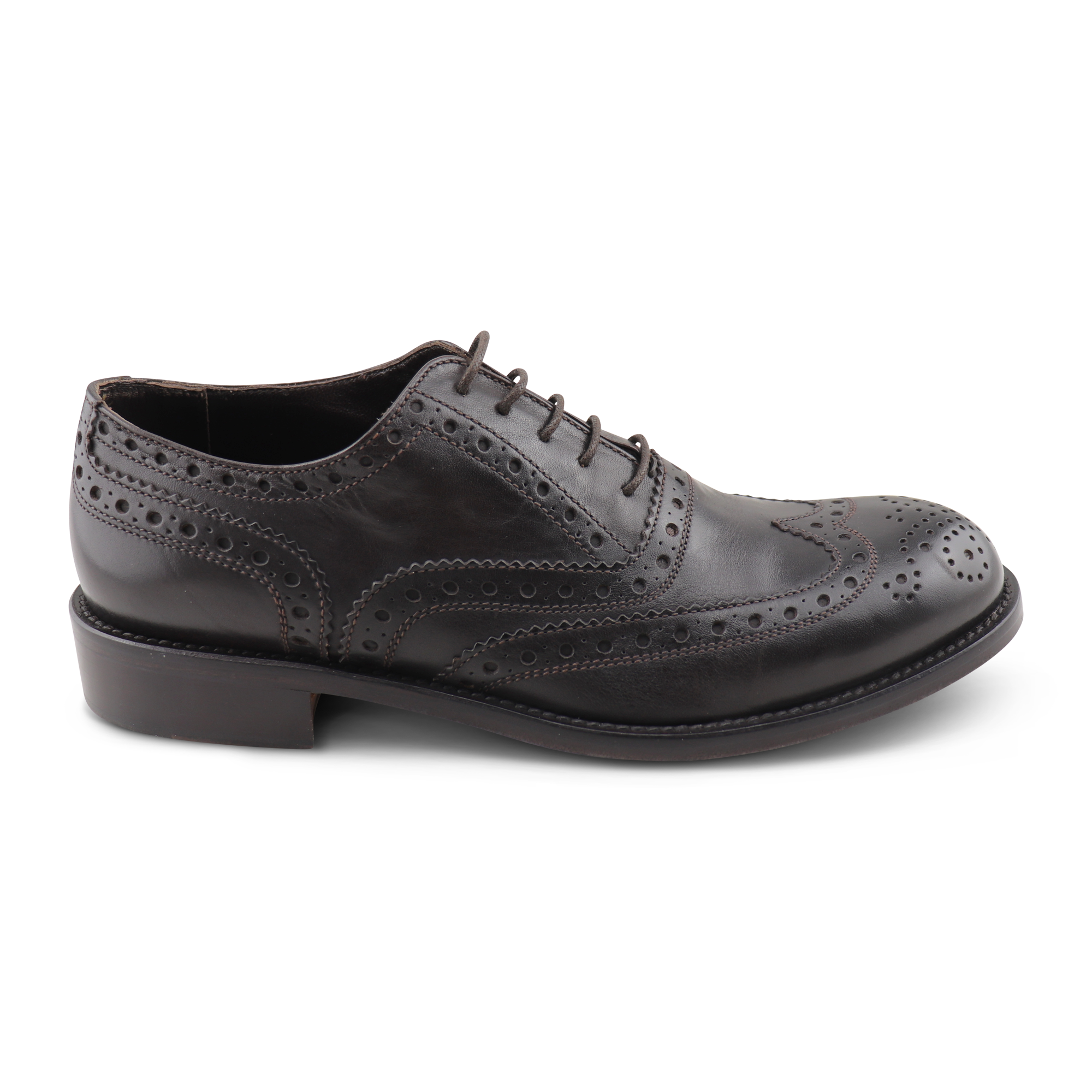 Dark brown leather brogues