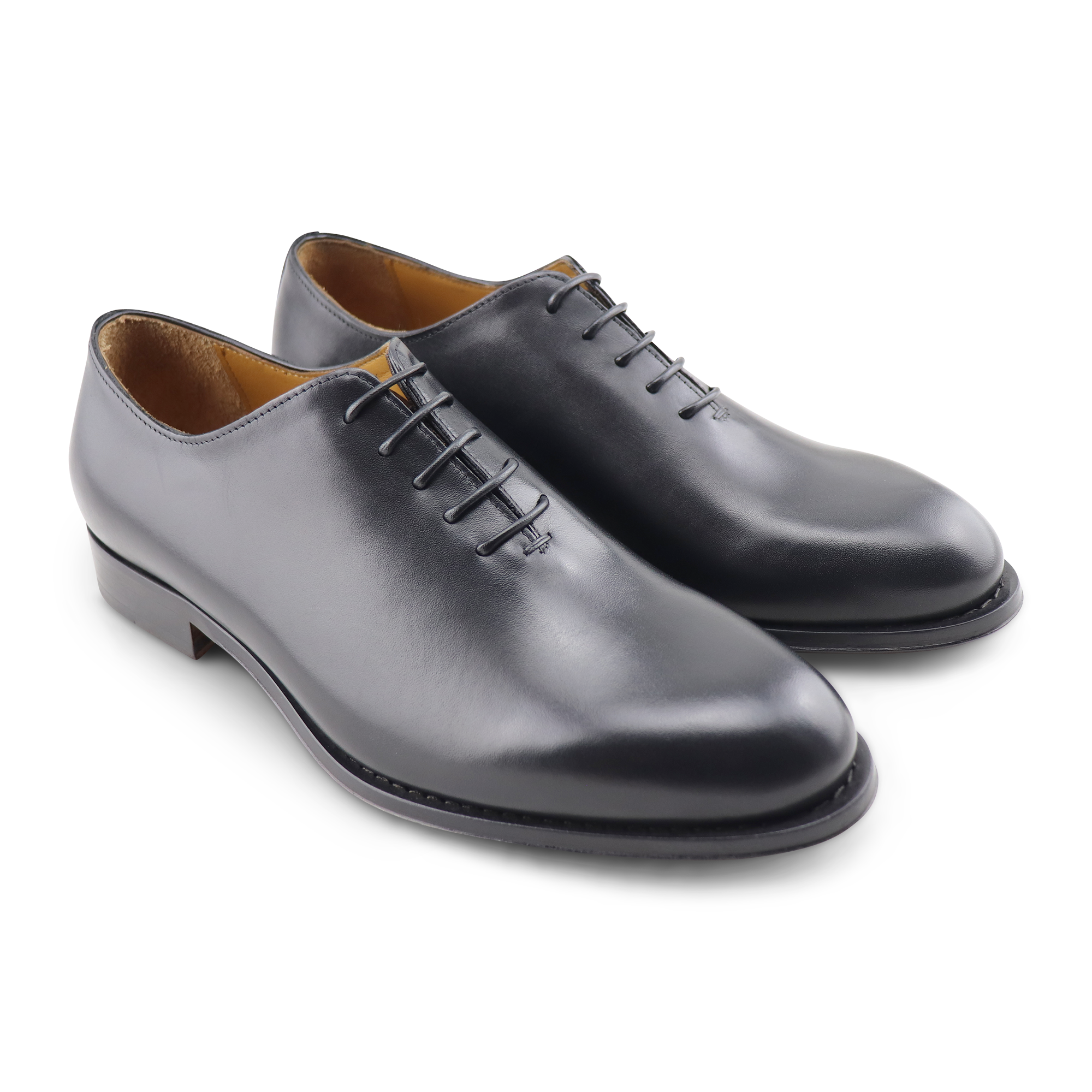 Black leather brogue