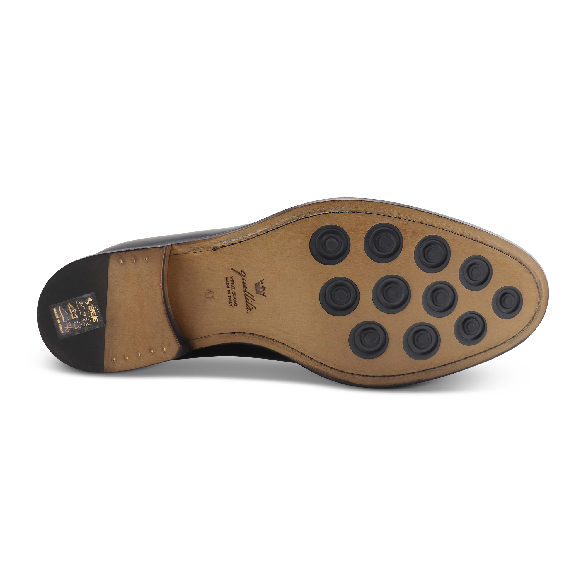 Black leather brogue