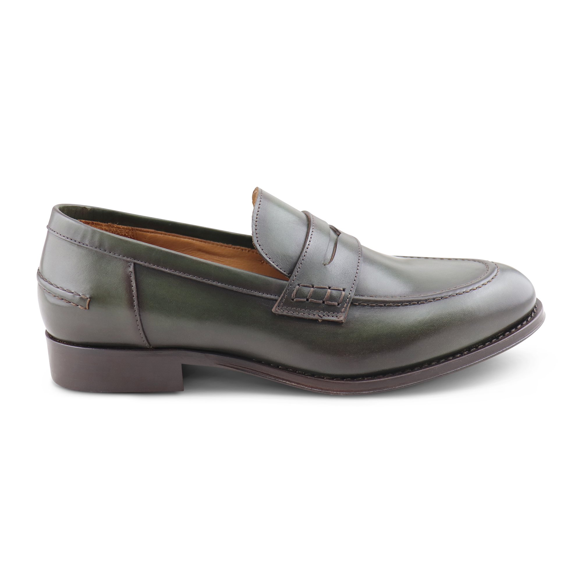 Loden leather moccasins